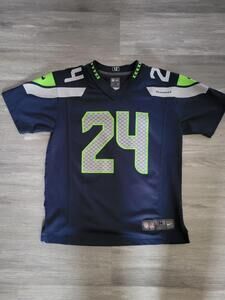 Lynch Seattle Seahawks nike Jersey kids Medium Blue #24 Marshawn Beast Mode sb